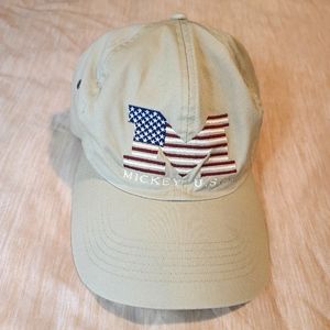 90s Mickey Mouse USA American Flag Patriotic Embroidered M Khaki Baseball Cap